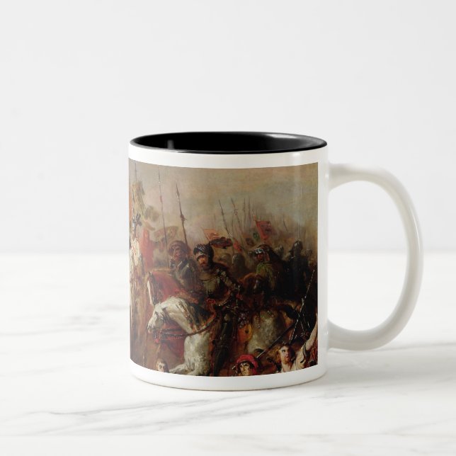 The Battle of Hastings in 1066 Two-Tone Coffee Mug (Right)
