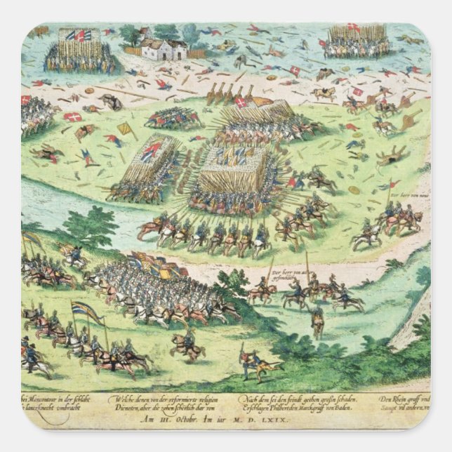 The Battle of Moncontour, 3rd October 1569 Square Sticker (Front)