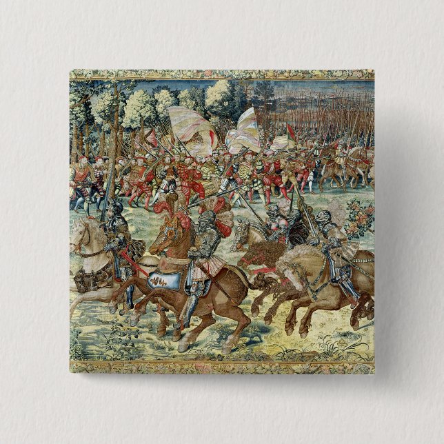 The Battle of Pavia. The Advance of Charles V Pinback Button (Front)