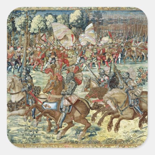 The Battle of Pavia The Advance of Charles V Square Sticker