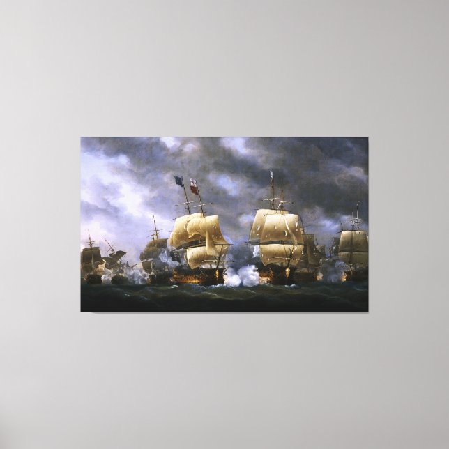 The Battle of Quiberon Bay by Nicholas Pocock Canvas Print (Front)