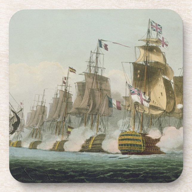 The Battle of Trafalgar, 21st October 1805, engrav Drink Coaster (Front)