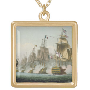The Battle of Trafalgar, 21st October 1805, engrav Gold Plated Necklace