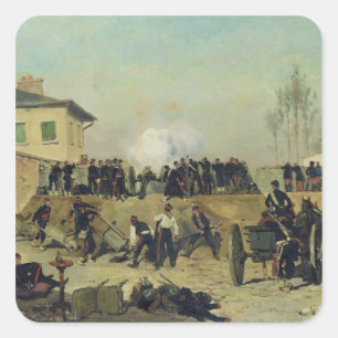 The Battle of Villejuif, Siege of Paris, 1870 Square Sticker