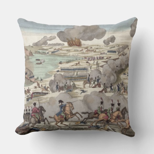 The Battle of Wagram, 6th July 1809 (engraving) Throw Pillow (Front)