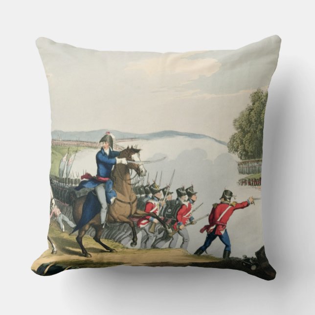 The Battle of Waterloo Decided by the Duke of Well Throw Pillow (Front)