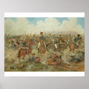 The Battle of Waterloo, June 18th 1815 (w/c on pap Poster