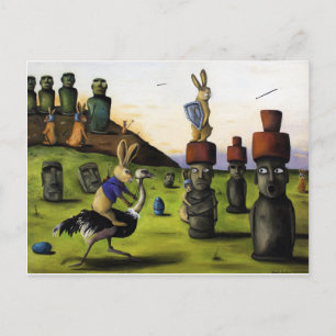 The Battle Over Easter Island Holiday Postcard
