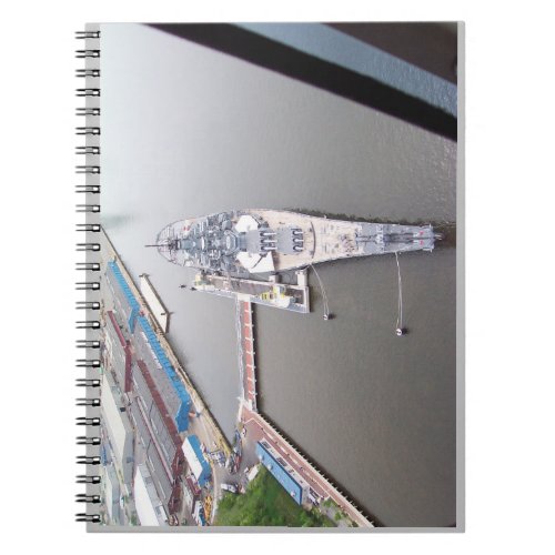 The battleship New Jersey from above Notebook