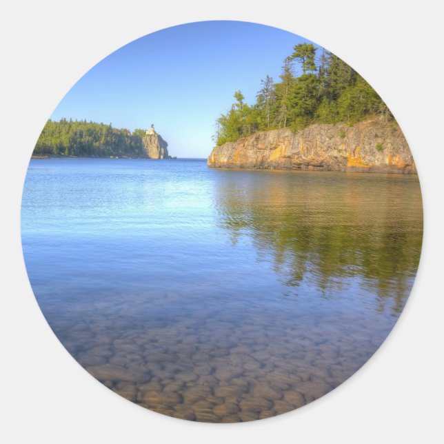 The Bay Around Split Rock Lighthouse Classic Round Sticker (Front)