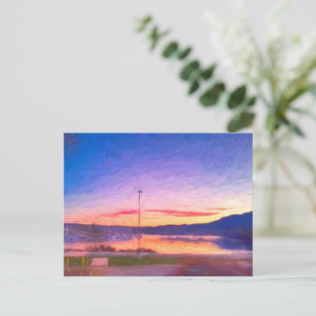 The Bay Sunset Postcard | Original Art Tasmania  (Standing Front)