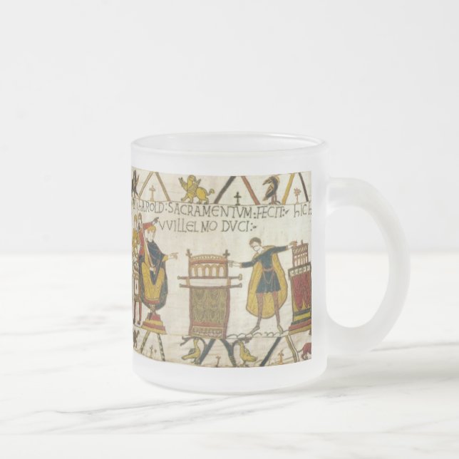 The Bayeux Tapestry III Frosted Glass Coffee Mug (Right)