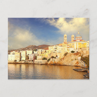 The beach Agios Nikolaos in Syros island Postcard