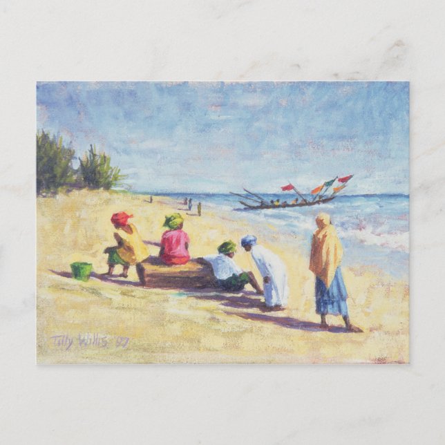 The Beach at Abene Senegal 1997 Postcard (Front)