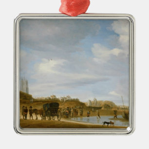 The Beach at Egmond-an-Zee Metal Ornament