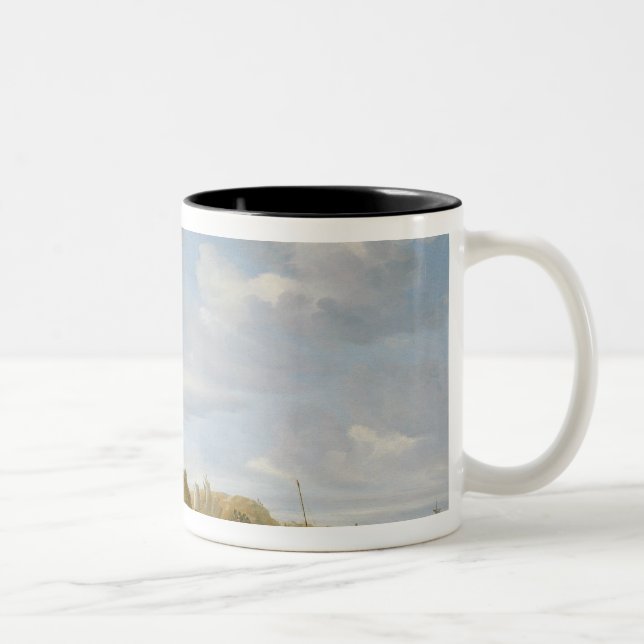 The Beach at Egmond-an-Zee Two-Tone Coffee Mug (Right)