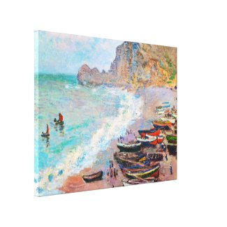 The Beach at Etretat Claude Monet Canvas Print