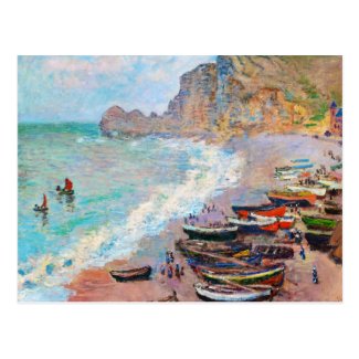 The Beach at Etretat Claude Monet Postcard