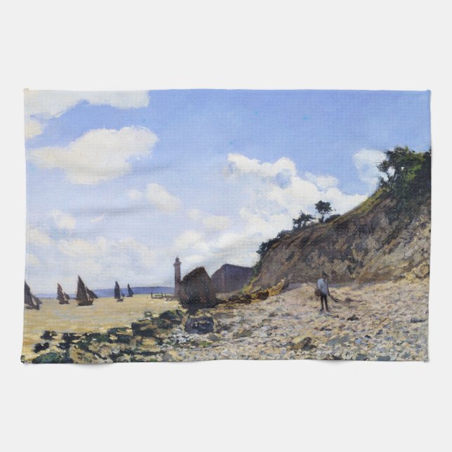 The Beach at Honfleur, 1865 Claude Monet Towel (Horizontal)