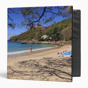 The beach at Pigeon Island National Park 3 Ring Binder