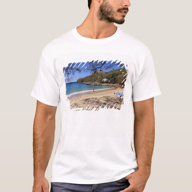 The beach at Pigeon Island National Park T-Shirt (Front)