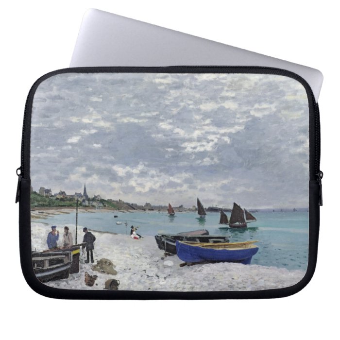 The Beach at Sainte Adresse, 1867 Laptop Computer Sleeves