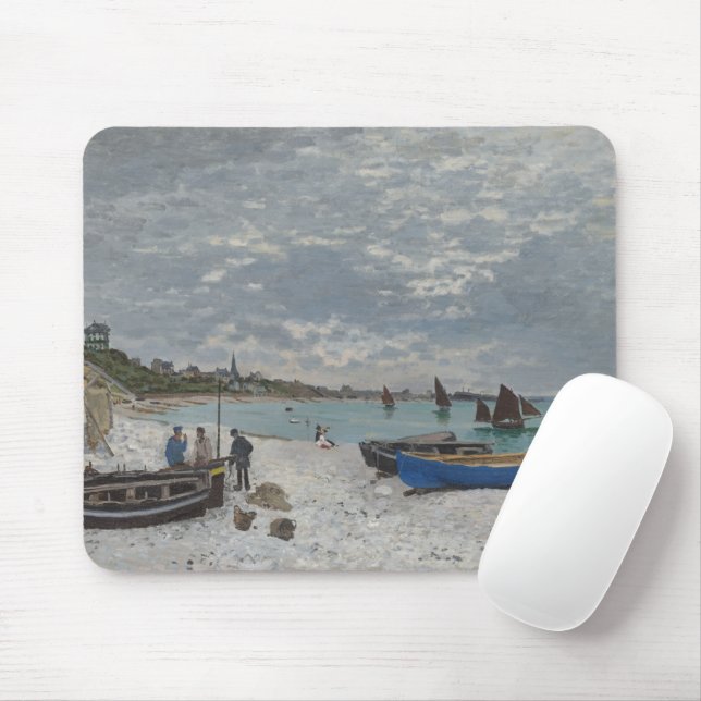 The Beach at Sainte-Adresse by Claude Monet Mouse Pad (With Mouse)