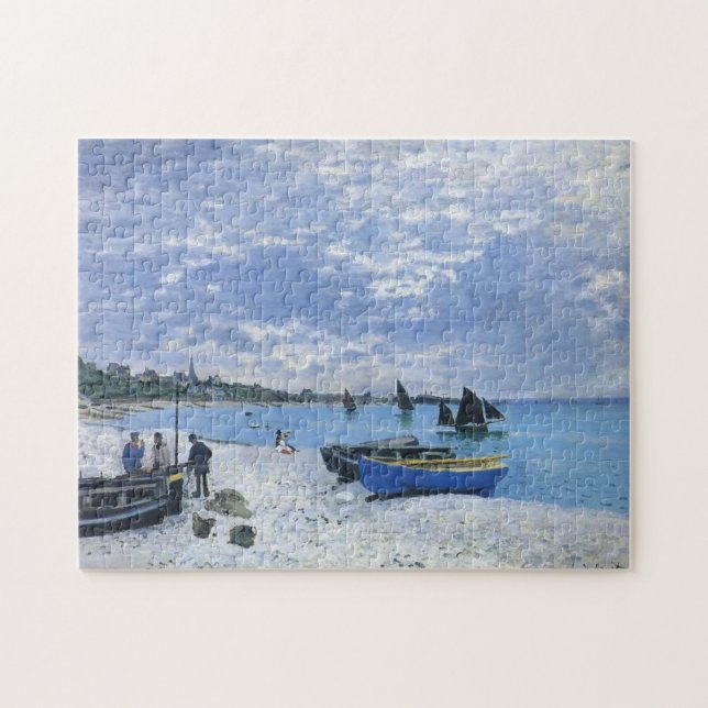 The Beach at Sainte-Adresse Monet Fine Art Jigsaw Puzzle (Horizontal)
