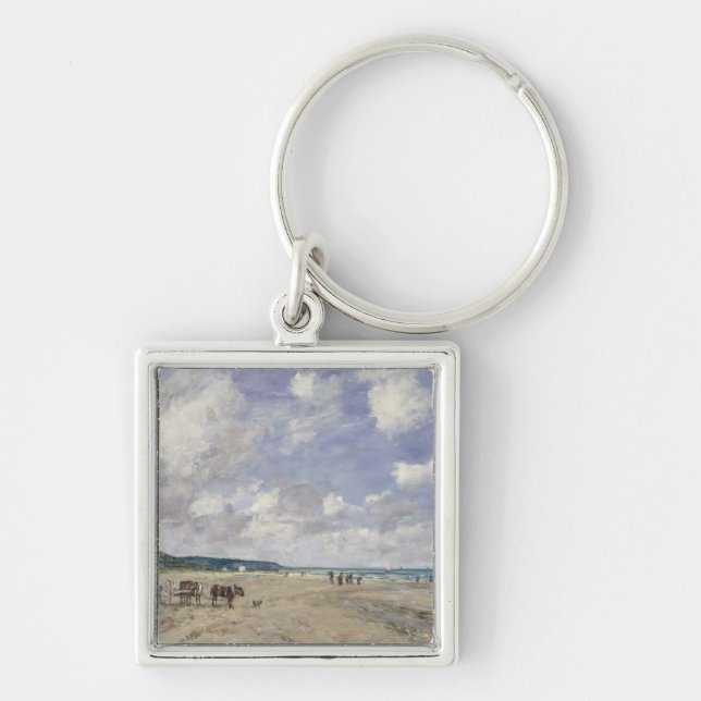 The Beach at Tourgeville, 1893 Keychain (Front)