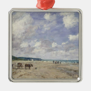 The Beach at Tourgeville, 1893 Metal Ornament
