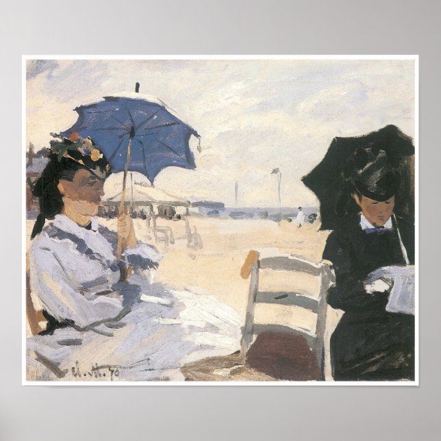 The Beach at Trouville, 1870 Claude Monet Poster (Front)