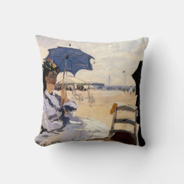 The Beach at Trouville Throw Pillow