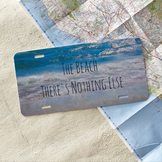 The Beach Blue Tropical Ocean Waves Coastal License Plate (In Situ)