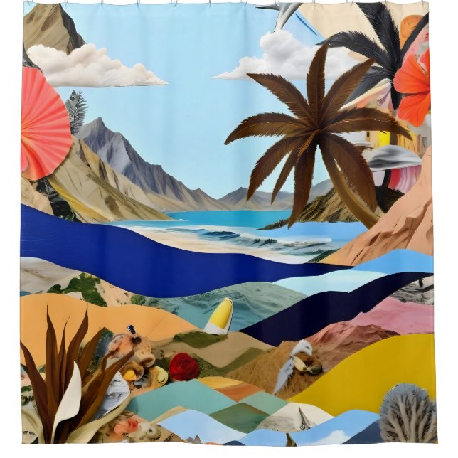 The Beach Bound Surrealist Shower Curtain (Front)