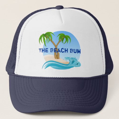 The Beach Bum Palm Trees Tropical Trucker Hat