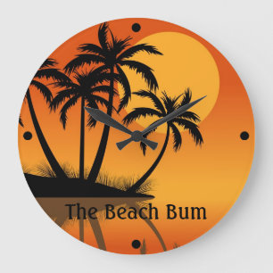 The Beach Bum Personalized Sunset Wall Clock