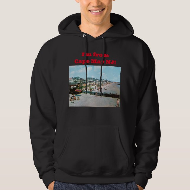 The Beach, Cape May NJ, Vintage Hoodie (Front)