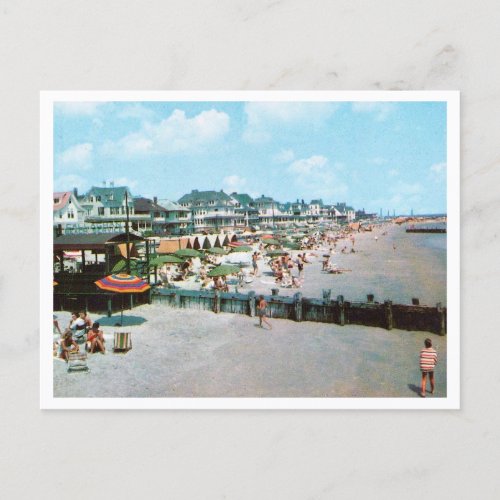The Beach Cape May NJ Vintage Postcard