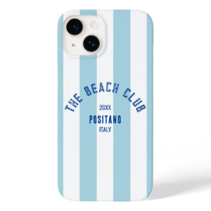 The Beach Club Crest Blue Cabana Stripe Case-Mate iPhone 14 Case
