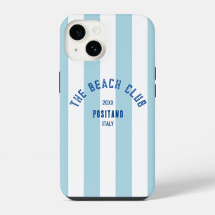 The Beach Club Crest Blue Cabana Stripe iPhone 14 Case