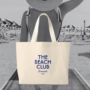 The Beach Club Sorrento Vibrant Blue Custom Large Tote Bag