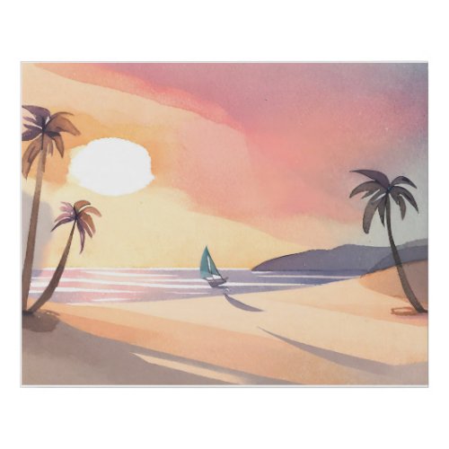 The Beach Faux Canvas Print