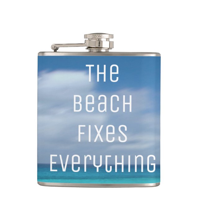 The Beach Fixes Everything Flask (Front)