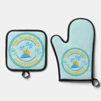 The Beach Fixes Everything Oven Mitt & Pot Holder Set