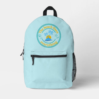 The Beach Fixes Everything Printed Backpack