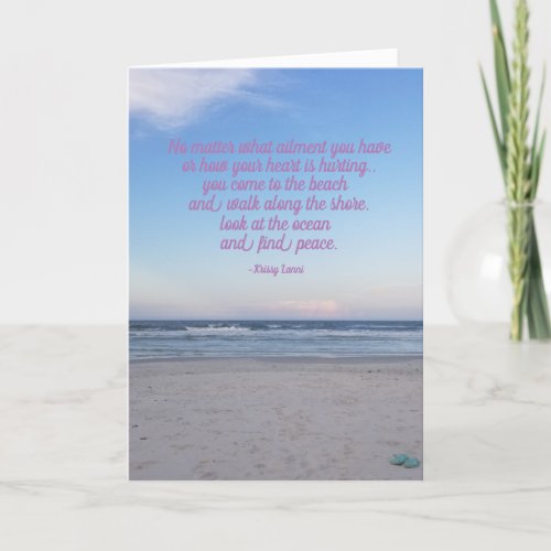 The beach heals your heart greeting card