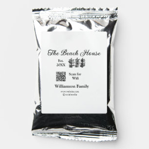 The beach house add family name Q R scan wifi webs Coffee Drink Mix