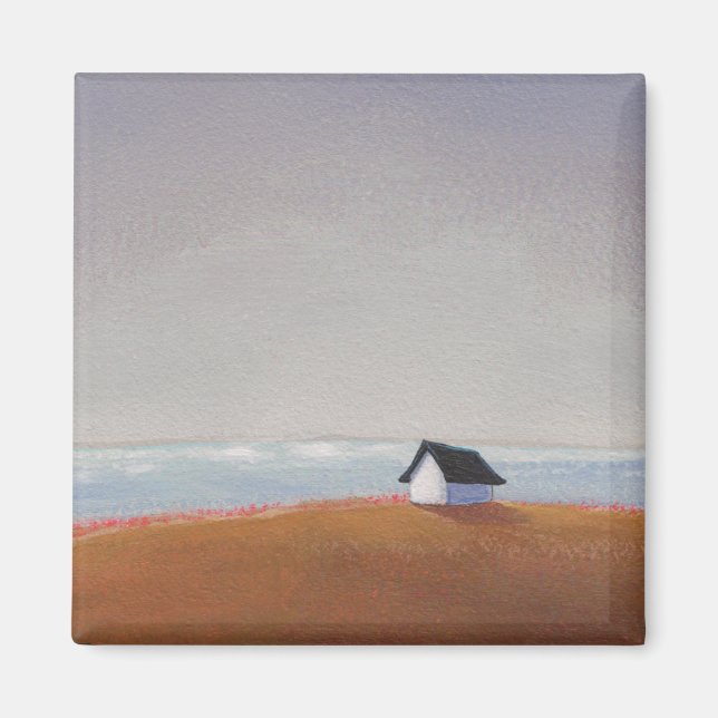 The Beach House - pretty seaside landscape art Magnet (Front)