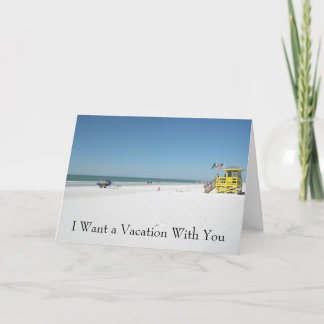 The Beach, I Want a Vacation With You Holiday Card
