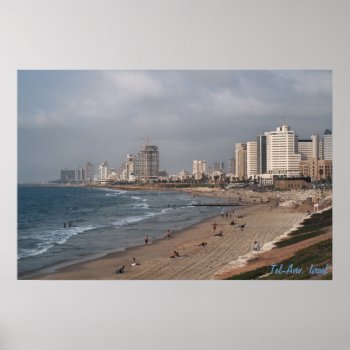 The Beach In Tel Aviv Poster by Stangrit at Zazzle